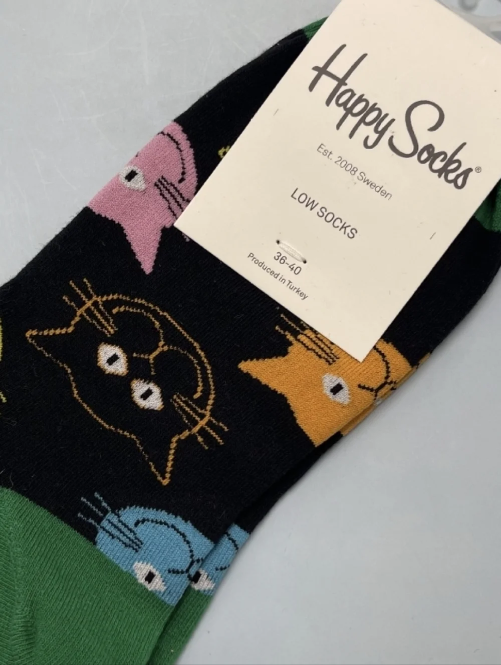 Happy Socks Colorful Cat Faces Low Socks